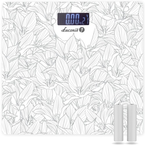 Elektroniczna waga łazienkowa Łucznik BS-973 W16 - Flowers in Grey #1