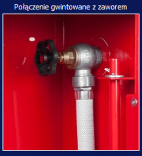 Hydrant wewnętrzny Z-25/30G FIT wertykalny, zawieszany z wężem półsztywnym 25mm dł. 30m i miejscem na gaśnicę