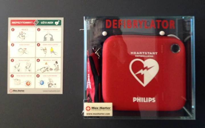 Oznakowanie AED - Tablica Instrukcja postępowania AED Philips FRx