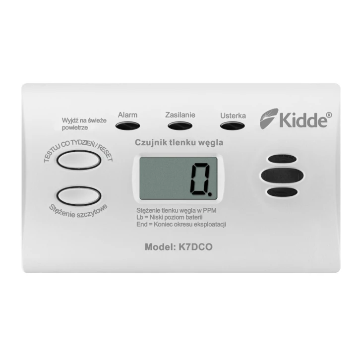 Czujnik tlenku węgla (czadu) Kidde K7DCO LCD (10 lat gw.)