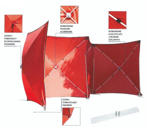 Parawan osłaniający zdarzenie GT-030 1,6x1,6m z odblaskami