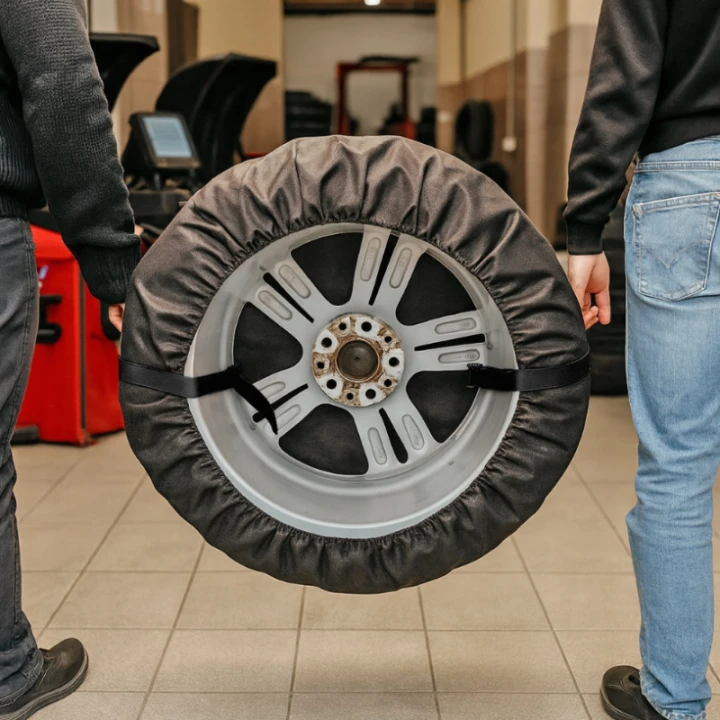 Zestaw Pokrowców Agmi na Koła i Opony 13-16 Cali Komplet 4 Sztuk Uchwyty