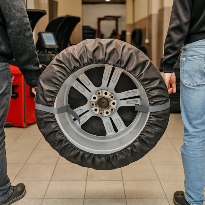 Zestaw Pokrowców Agmi na Koła i Opony 20-23 Cali Komplet 4 Sztuk Uchwyty