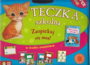 Teczka szkolna niebieska pozioma (kotek)