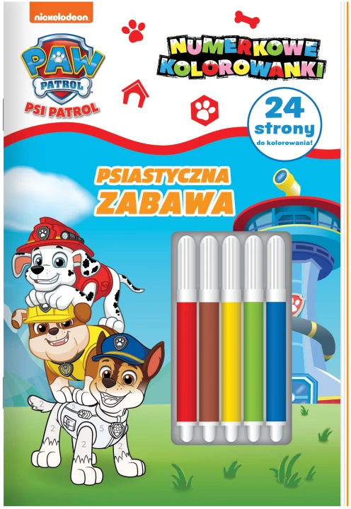 Psiastyczna zabawa. Psi Patrol. Numerkowe kolorowanki