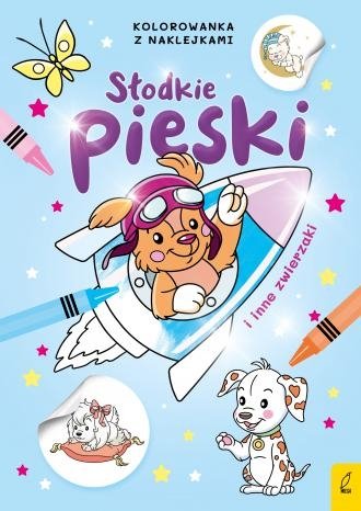 Słodkie pieski i inne zwierzaki Kolorowanka z naklejkami