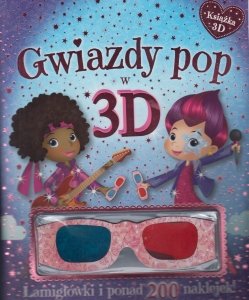 Gwiazdy pop w 3D Książka z okularami Łamigłówki i ponad 200 naklejek