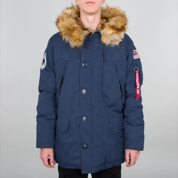 Długa Parka zimowa Polar Jacket New Navy Alpha Industries