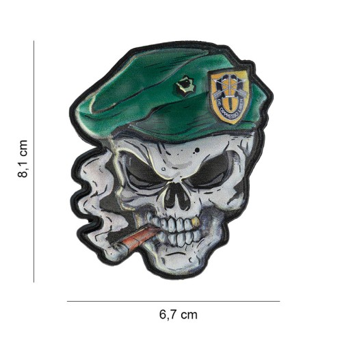 Zielone Berety Naszywka z czaszką PVC UV Green Beret