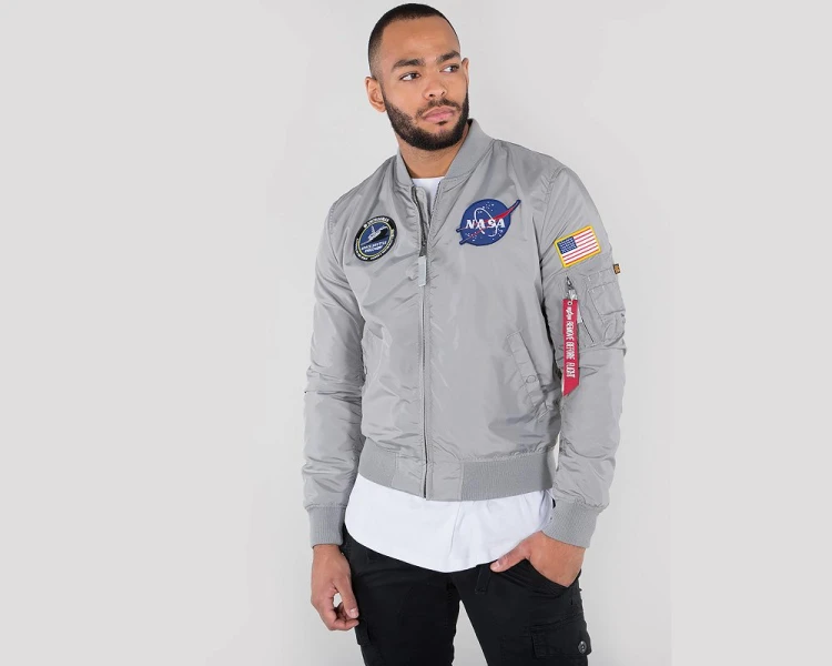 Kurtka srebrna Alpha Industries Ma-1 TT Nasa Reversible