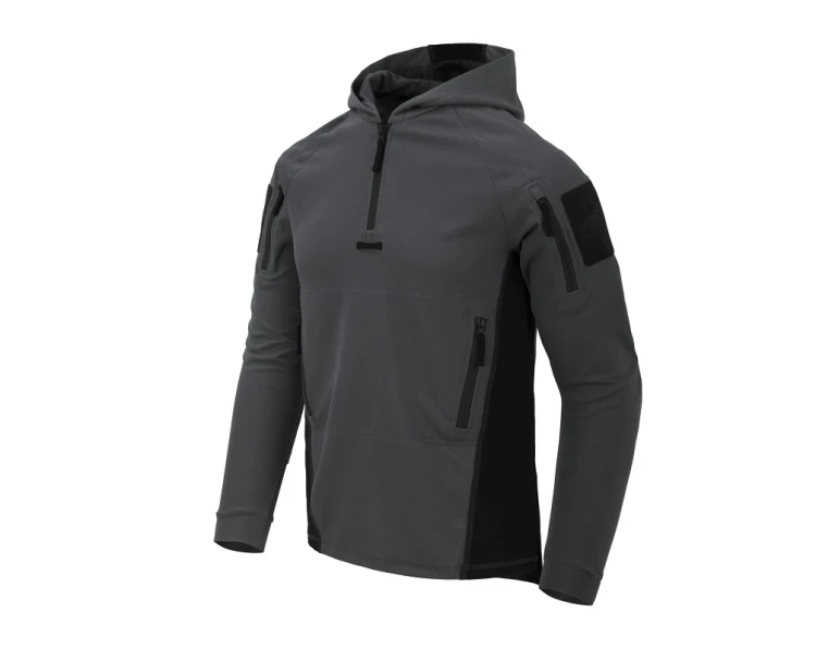 Koszulka polo męska długi rękaw Helikon Range Hoodie TopCool Shadow Grey / Czarny