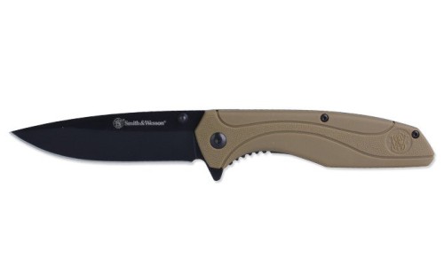 Nóż składany Drop Point Nylo Flat Dark Earth Smith&Wesson 1084312