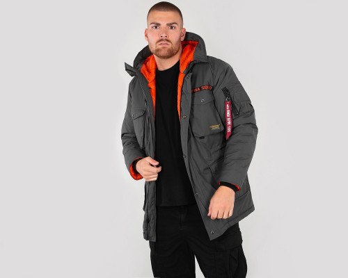Kurtki męskie - szeroki wybór - Alpha Industries Parka Mountain All Weather N3B Greyblack