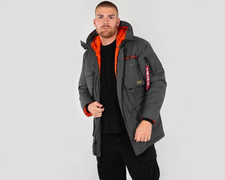 Kurtki męskie - szeroki wybór - Alpha Industries Parka Mountain All Weather N3B Greyblack