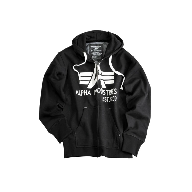 Alpha Industires Big A Classic Zip Hoody Bluza z kapturem czarny