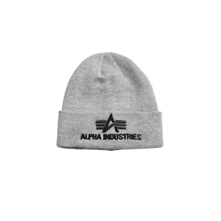 Czapki męskie zimowe 3D Beanie Alpha Industries - Grey Heather