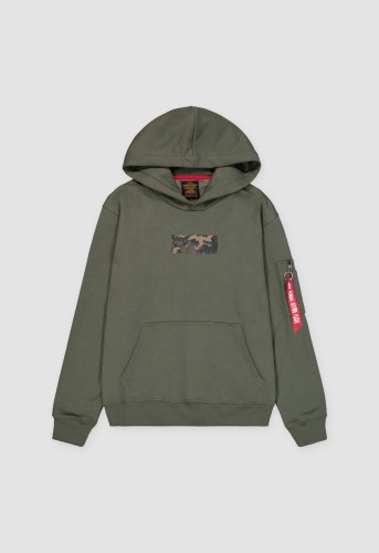 Bluza dresowa męska Camo Panel Hoody Alpha Industries Dark Olive