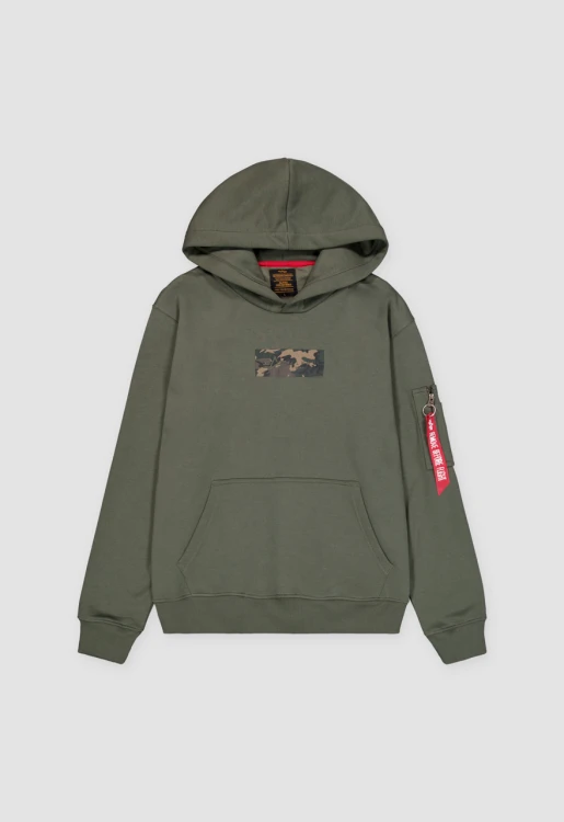 Bluza dresowa męska Camo Panel Hoody Alpha Industries Dark Olive