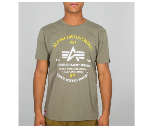 Authentic Print T-shirt Alpha Industries Olive