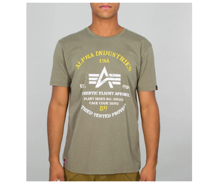 Authentic Print T-shirt Alpha Industries Olive