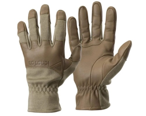 Rękawice taktyczne skórzane Direct Action Crocodile FR Gloves Long Nomex Light Coyote