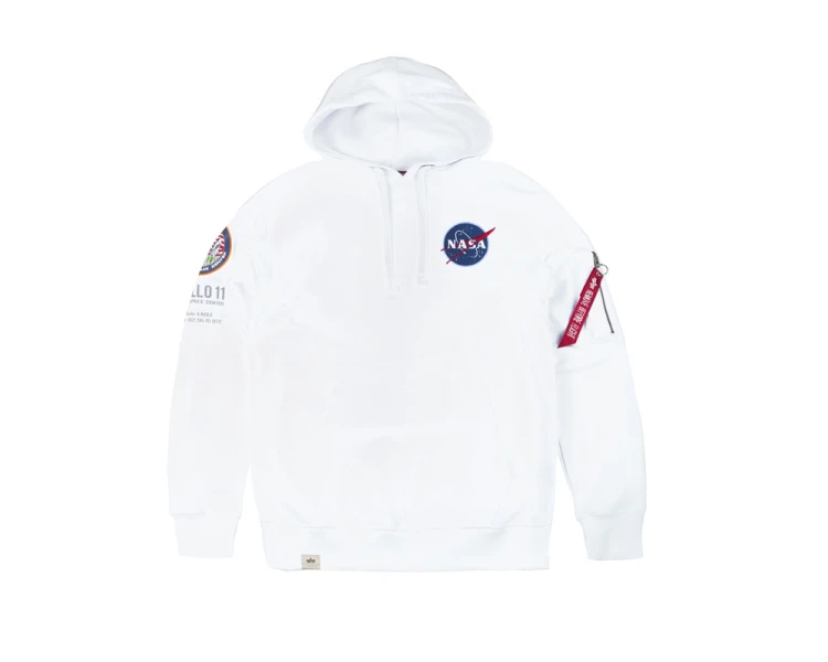 Alpha Industries Apollo 11 Zip Hoody Bluza Biała