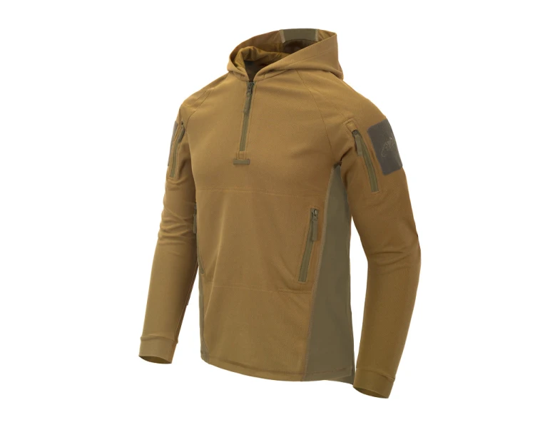 Koszulki polo z długim rękawem Helikon Range Hoodie TopCool Coyote / Adaptive Green