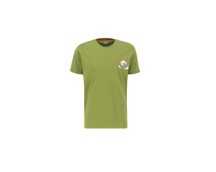 Koszulka oliwkowa Alpha Industries Flying Buzz SL T-shirt Moss Green