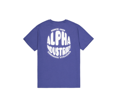 Koszulka na lato Alpha Industries Logo Back Print T-Shirt - Night Purple