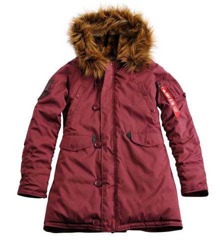 Zimowa Kurtka Damska N3B Explorer Wmn Alpha Industries Burgundy
