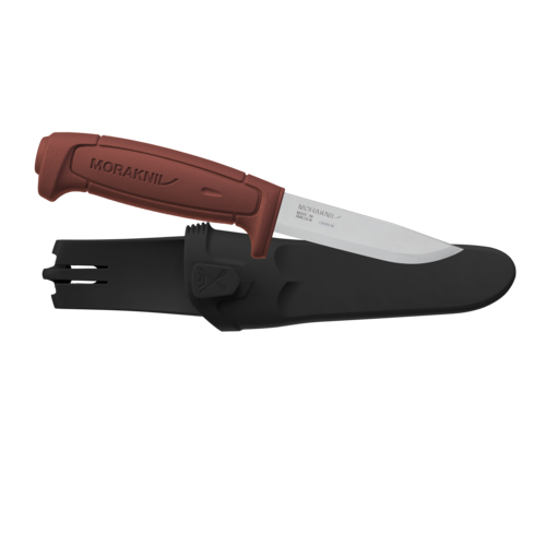 Wielozadaniowy nóż myśliwski dla miłośników outdooru. Nóż Morakniv® BASIC 511 - Carbon Steel - Czerwony (ID 12147)