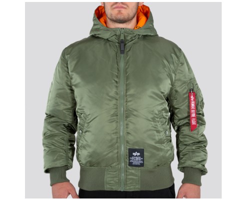 Hooded Puffer FD Reversible Alpha Industries Sage / Orange