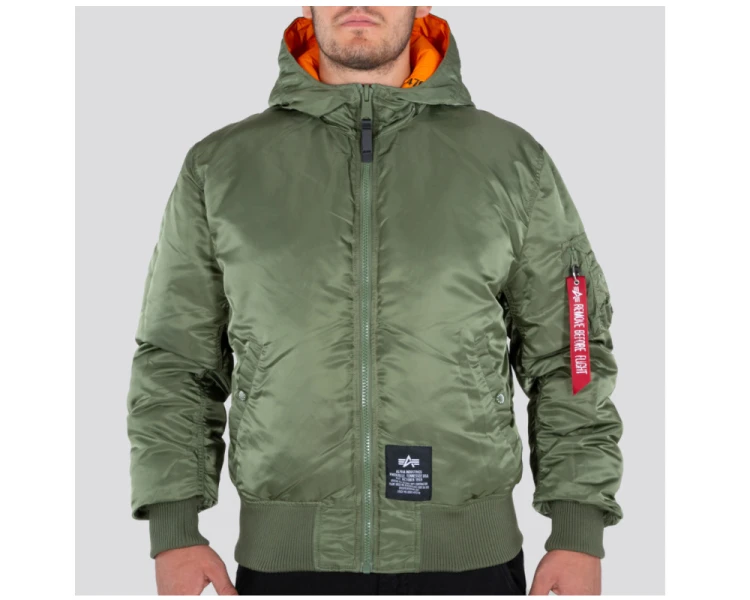 Hooded Puffer FD Reversible Alpha Industries Sage / Orange