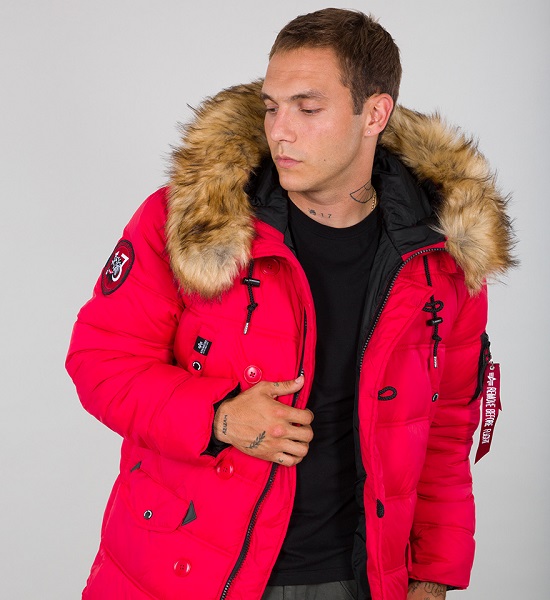 Parka Puffer N3B FD Alpha Industries Speed Red