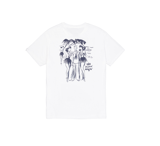 Alpha Industries Aloha Back Print T-Shirt - Biała