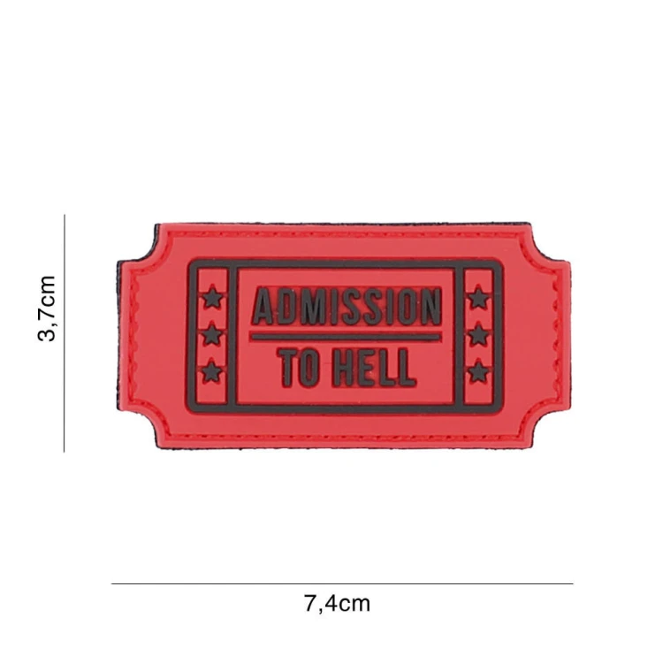 Naszywka Admission to Hell PVC Czerwona