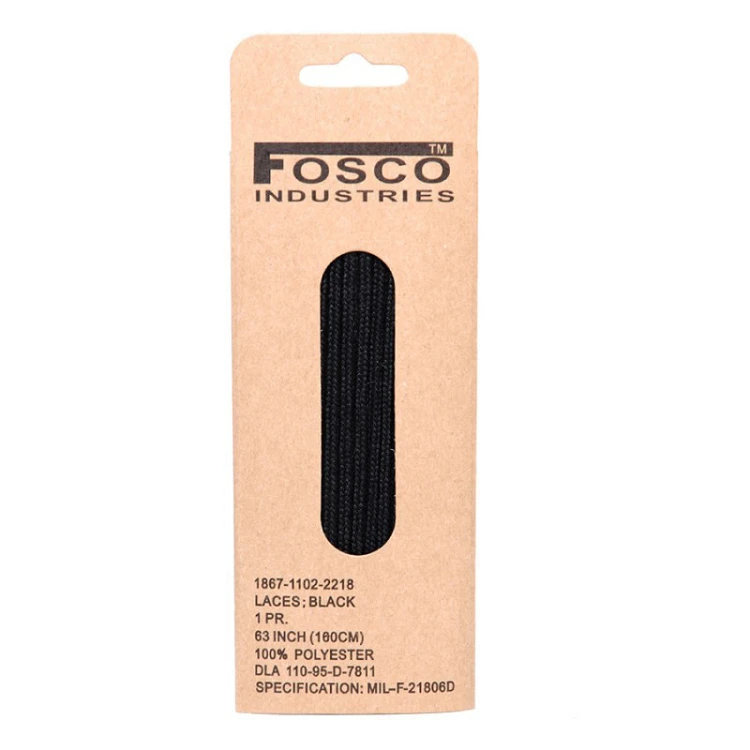 Sznurówki do butów Fosco 180cm Czarne