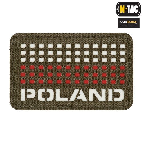 Naszywka Poland z flagą Ranger Green 50х80 Laser Cut M-tac