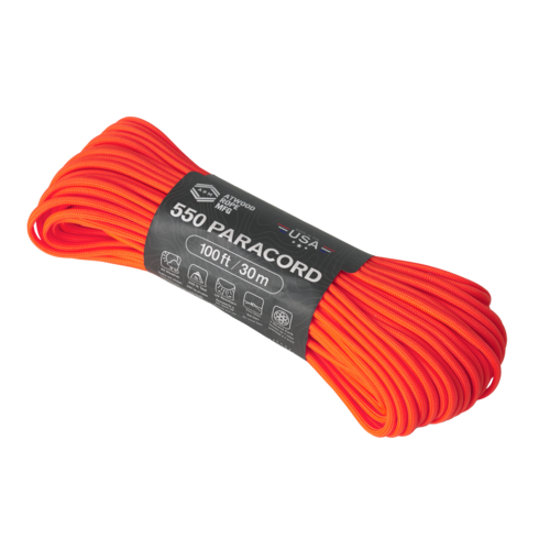 Linka Atwood 550 Paracord 4 mm (100ft) Neon Orange