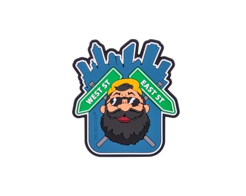 Emblemat Helikon Beardman URBAN PVC Naszywka Niebieski