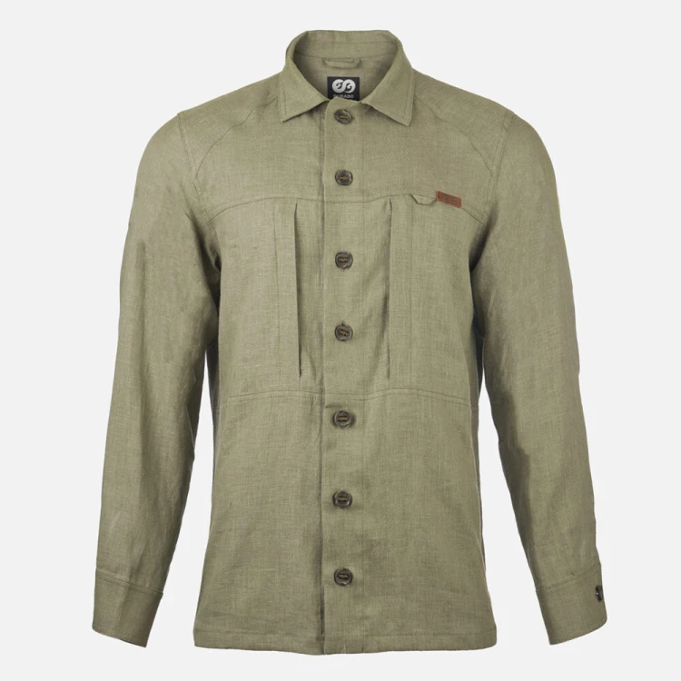 Koszula lniana męska Durabo - Linen Pure - Iguana Green