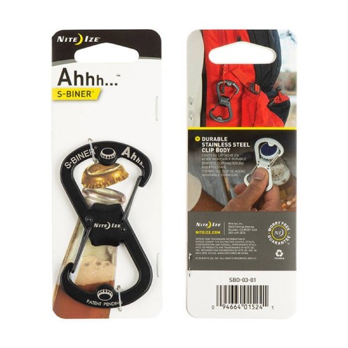 Karabinek Nite Ize S-Biner Ahhh Bottle Opener - Czarny - SBO-03-01