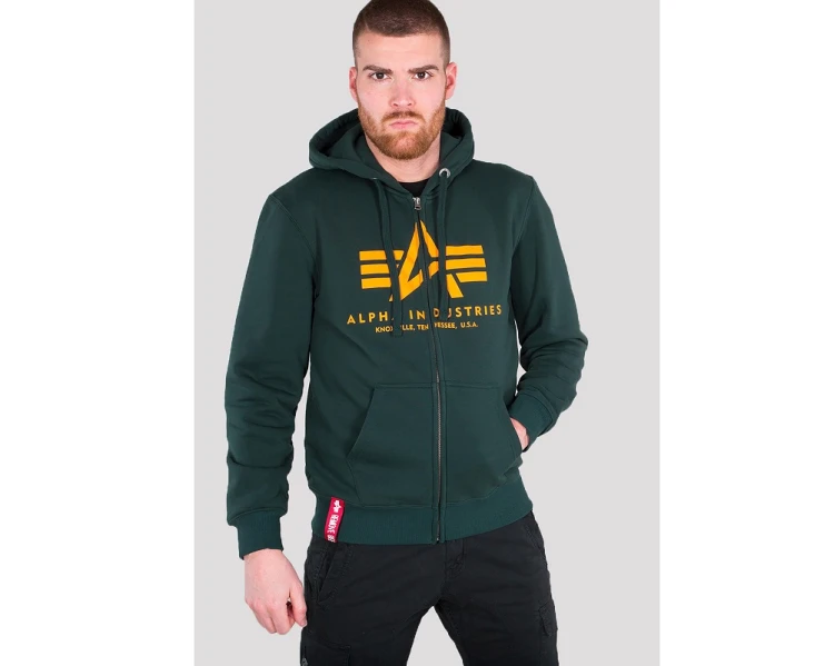 Bluza Suwak Kaptur Alpha Industries Basic Zip Hoody Dark Petrol