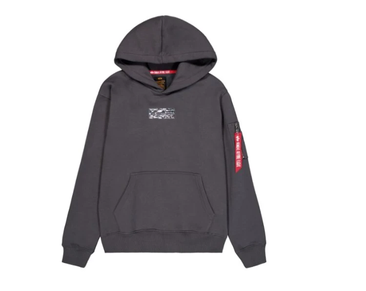 Bluza Alpha Industries Metal Plate Hoody Vintage Grey