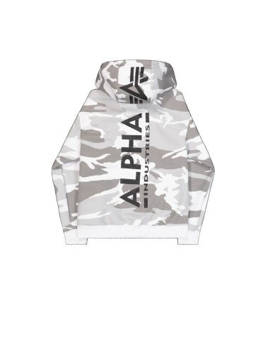 Ciepła bluza męska z kapturem Backprint Hoody Camo Alpha Industries - White Camo