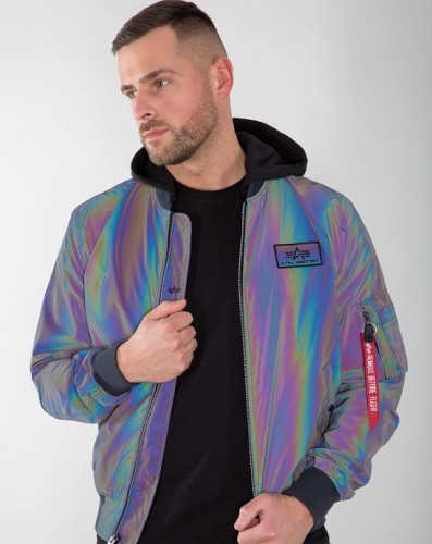 Męska Bomberka Alpha Industres MA-1 LW HD Rainbow Reflective