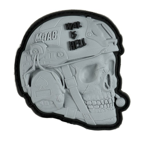 Naszywka War is Hell 3D PVC Szara