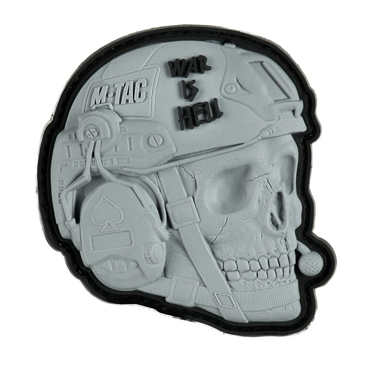 Naszywka War is Hell 3D PVC Szara
