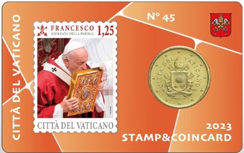 Watykan, 0,5 € coin card znaczek 1,25 € nr 45, 2023