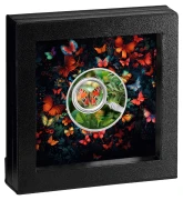 500 franków CFA, Aglais io, Seria: Motyl, Srebrna moneta,awers